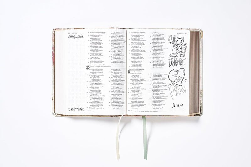 Biblia edición artística ilustrada crema- NBLA