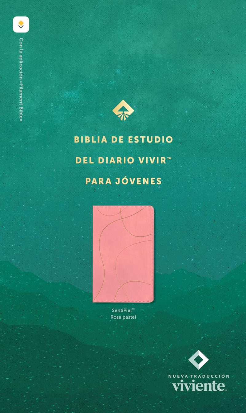 Biblia de estudio del Diario Vivir para jóvenes, sentipiel rosa - NTV