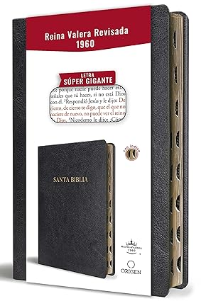 Biblia letra súper gigante, símil piel negro con índice - RVR 1960
