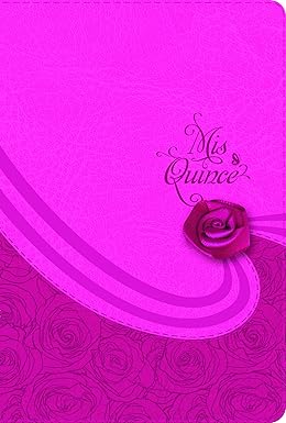 Biblia mis quince, color frambuesa con aplique símil piel - RVR 1960