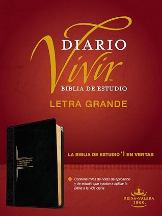 Biblia de estudio del diario vivir, letra grande sentipiel negro ónice - RVR 1960