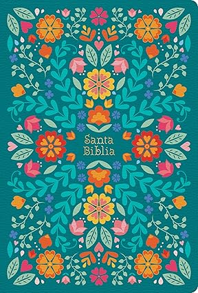 Biblia letra grande tamaño manual, floreada, símil piel, RVR 1960
