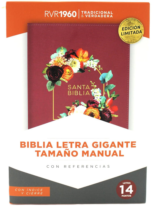 Biblia para mujeres,lLetra gigante tamano manual con Cierre e Índice - RVR 1960