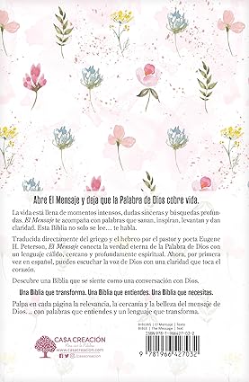 Biblia Rosa Floral, Tapa dura-  El Mensaje