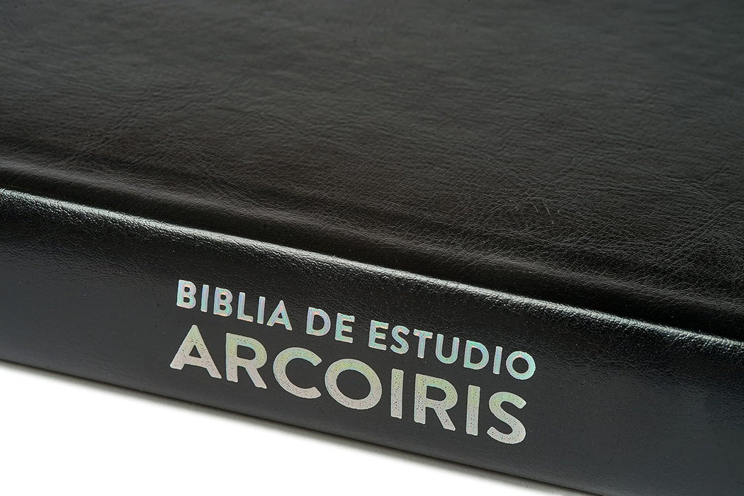 Biblia de estudio arcoíris negro símil piel - RVR 1960