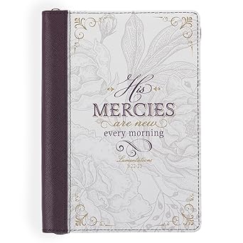 DIARIO DE PIEL SINTÉTICA  CON CIERRE "HIS MERCIES ARE NEW"