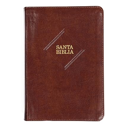 Santa Biblia letra gigante, café piel fabricada - RVR 1960