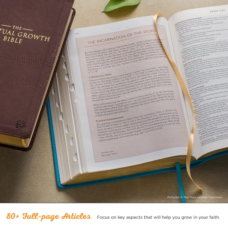 Biblia en Inglés de Crecimiento Espiritual NLT – Cuero Sintético Azul Medianoche