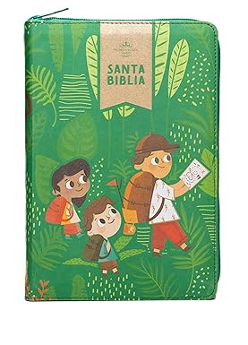 Biblia para Niños Interactiva Edicion Limitada Tamano Manual con Cierre Símil Piel Verde- RVR 1960