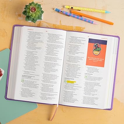 Biblia para niños exploradores, lavanda compás símil piel RVR 1960