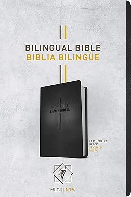 Biblia Bilingüe, imitación piel negro - NLT/NTV