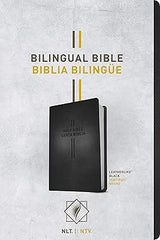 Biblia Bilingüe, imitación piel negro - NLT/NTV