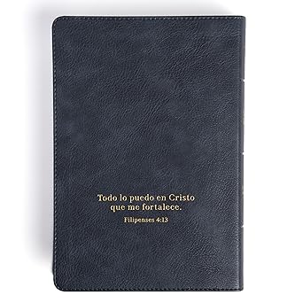 Biblia letra grande tamaño manual edición especial, ceniza, símil piel - RVR 1960
