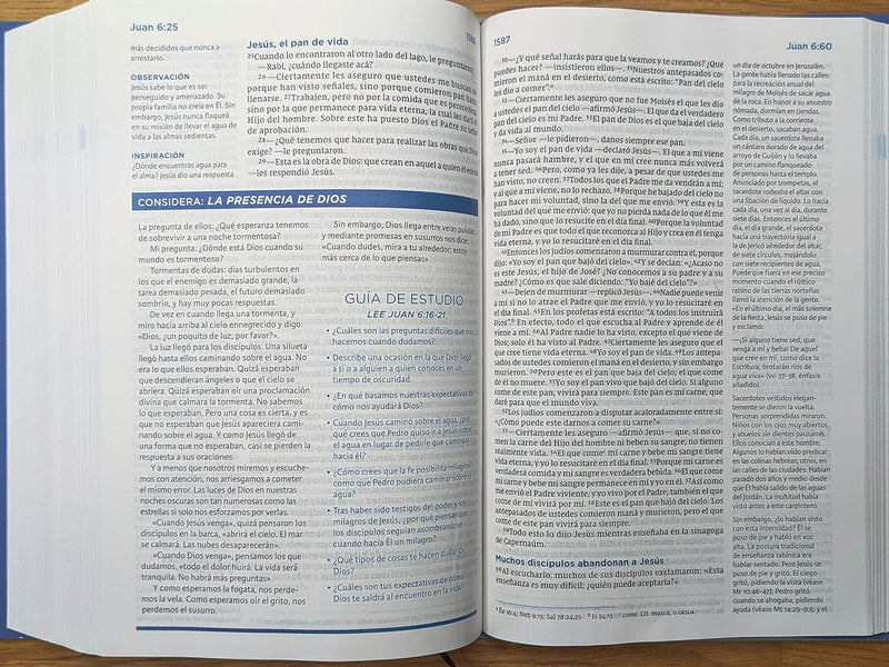 Biblia palabra de aliento cuero azul oscuro - NVI