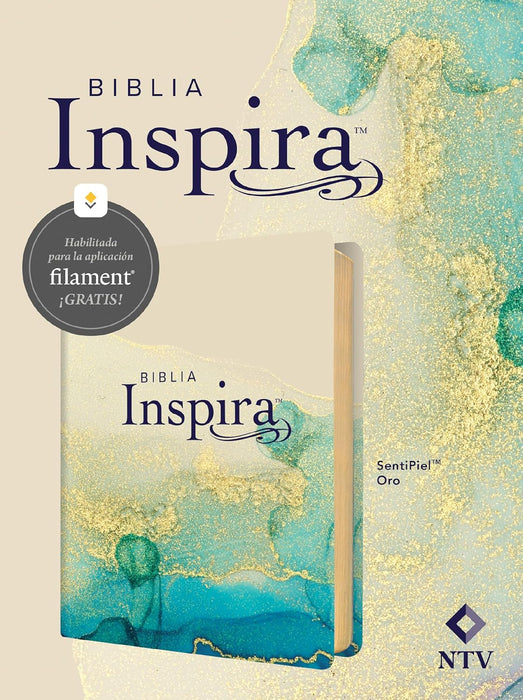 BIBLIA INSPIRA CON FILAMENT COLOR ORO - NTV