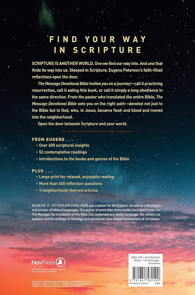 The Message Large-Print Devotional Bible, soft leather-look, brown
