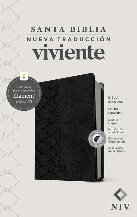 BIBLIA MANUAL NTV, LETRA GRANDE CON FILAMENT, COLOR NEGRO