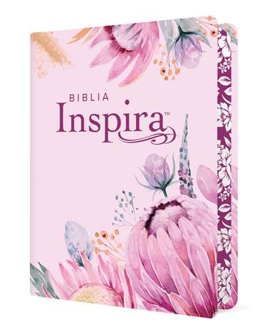 BIBLIA INSPIRA, LETRA GRANDE CON FILAMENT, COLOR ROSA PRIMAVERAL - NTV