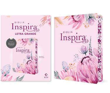 BIBLIA INSPIRA, LETRA GRANDE CON FILAMENT, COLOR ROSA PRIMAVERAL - NTV