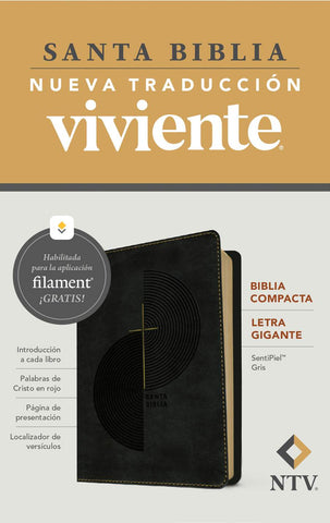 BIBLIA MANUAL NTV, LETRA GIGANTE CON FILAMENT, COLOR GRIS