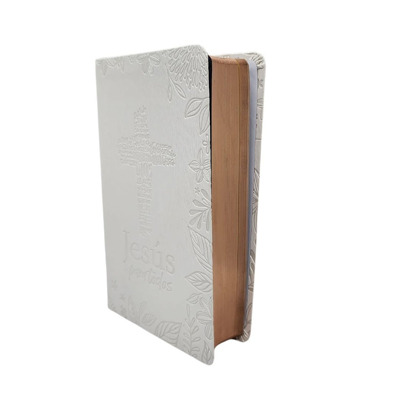Santa Biblia de promesas Jesús para todos letra grande tamaño manual piel especial marfil- RVR1960