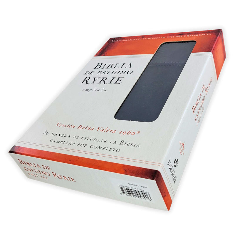 Biblia de estudio Ryrie, ampliada dúo tono negro - RVR 1960