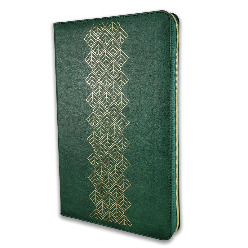 Biblia ultrafina NTV de zíper, con Filament (SentiPiel, Verde esmeralda, Índice, Letra Roja)