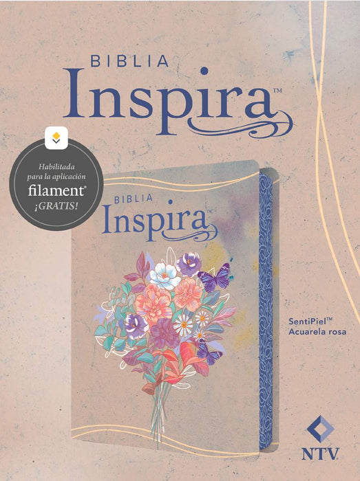 BIBLIA INSPIRA NTV CON FILAMENT, COLOR ROSA / FLORAL