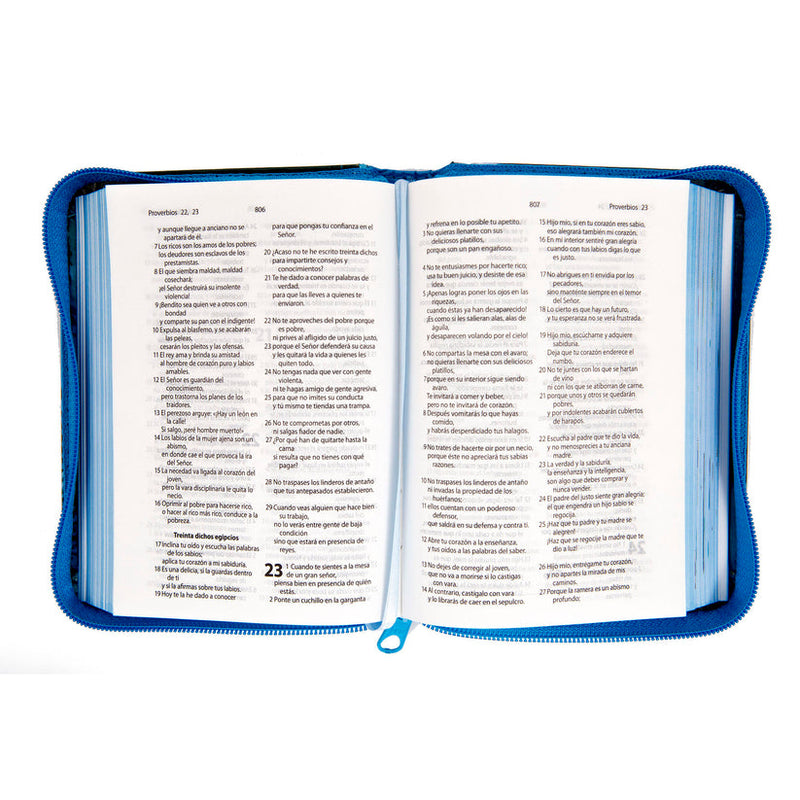Biblia Infantil Valientes con Jesús , tamaño bolsillo, color azul, RVC