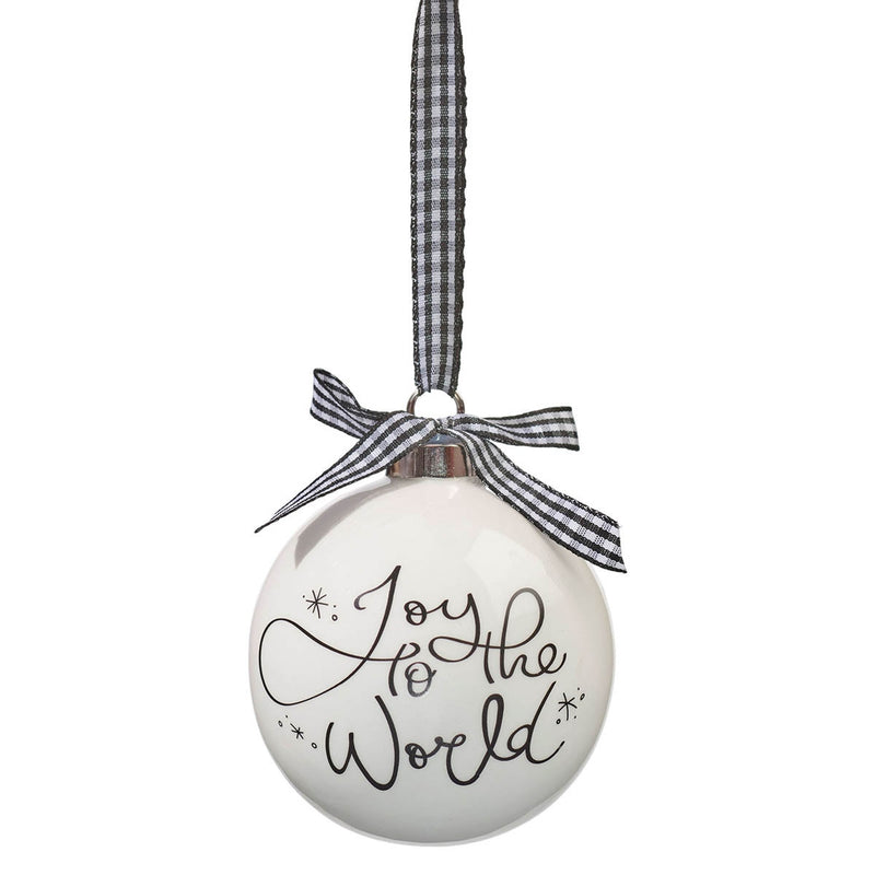 Adorno Navideño Joy to the World Cerámico Blanco