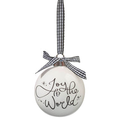 Adorno Navideño Joy to the World Cerámico Blanco