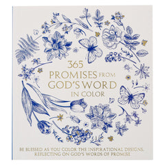 Libro para colorear 365 Promesas de la Palabra de Dios en Azul Floral