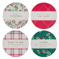Set de Posavasos Navideños de Cerámica Merry Christmas – Juego de 4
