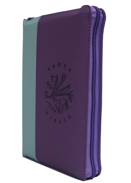 BIBLIA CON CIERRE, MORADO VERDE, RVR 1960