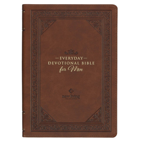BIBLIA DEVOCIONAL DIARIA PARA HOMBRE, COLOR MARRON, EDICIÓN NLT