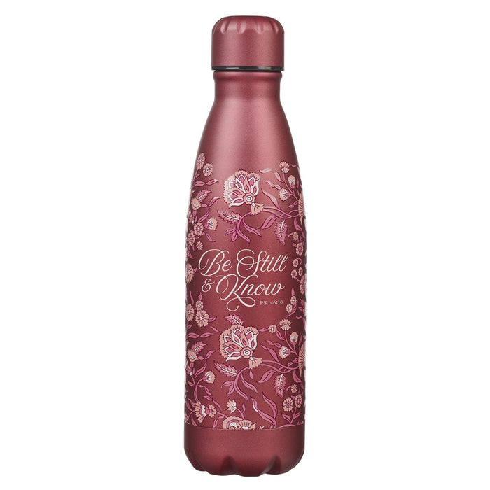 Botella de agua, floral - Be Still