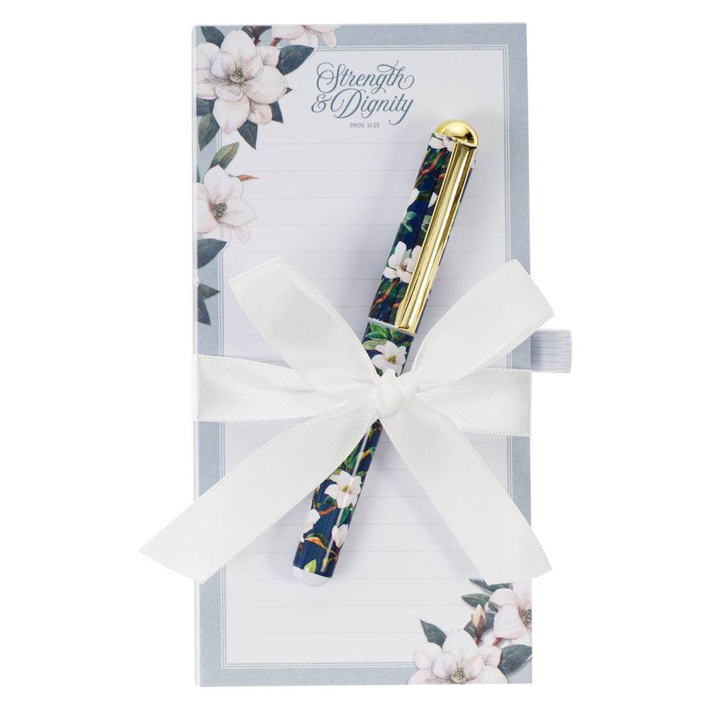 SET DE REGALO BLOCK DE NOTAS Y BOLIGRAFO "STRENGTH & DIGNITY"