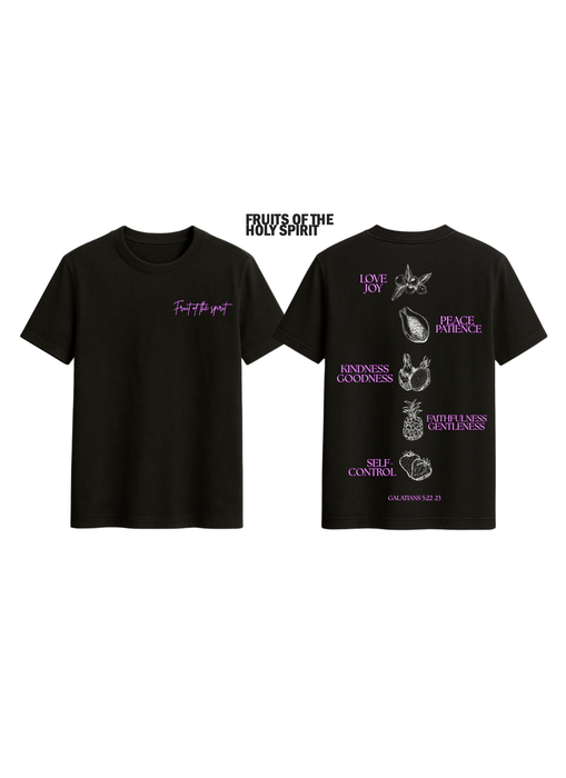 Camiseta Fruits of the holy spirit, color negra