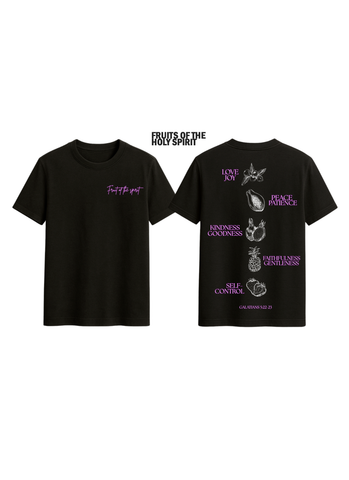 Camiseta Fruits of the holy spirit, color negra