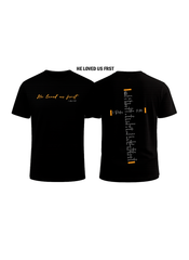 Camiseta He loved us first, color negra