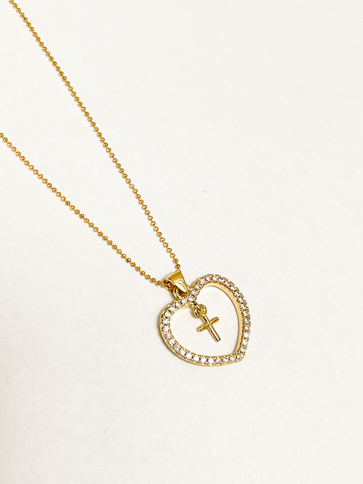 Cadena Corazón y cruz