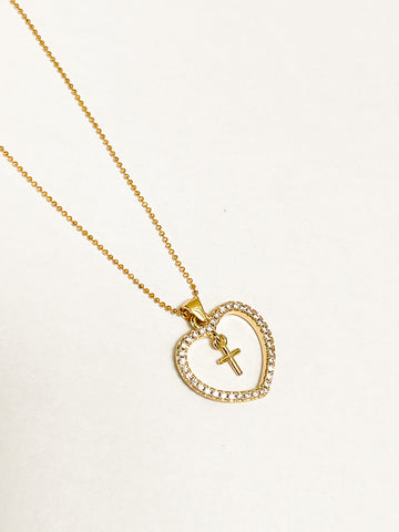 Cadena Corazón y cruz