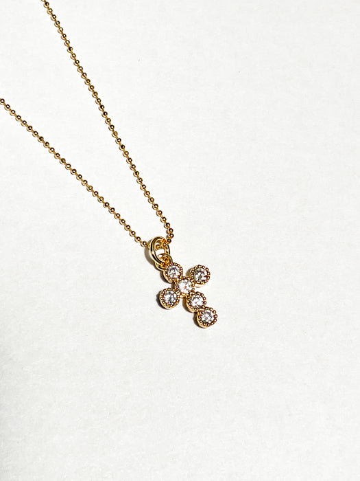 Cadena Cruz con brillos