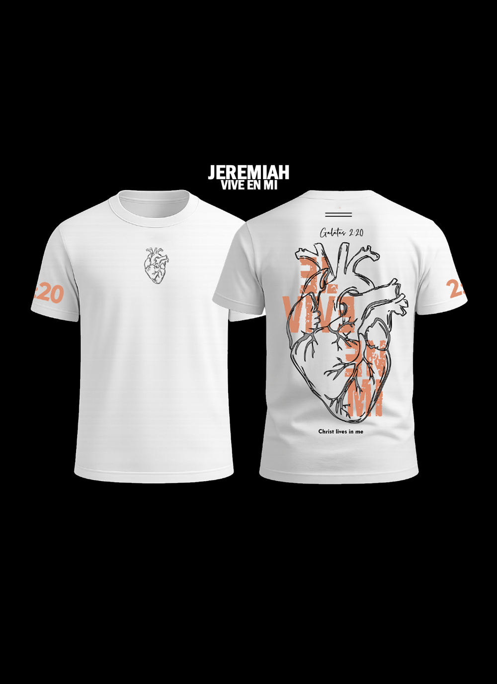 Camiseta vive en mi, color blanca