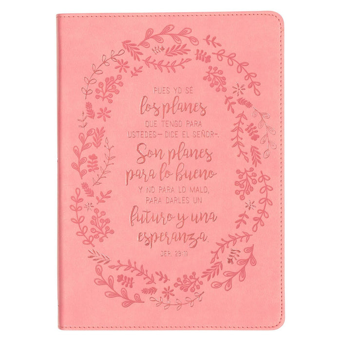 DIARIO DE PIEL SINTÉTICA ROSA " YO SE LOS PLANES"