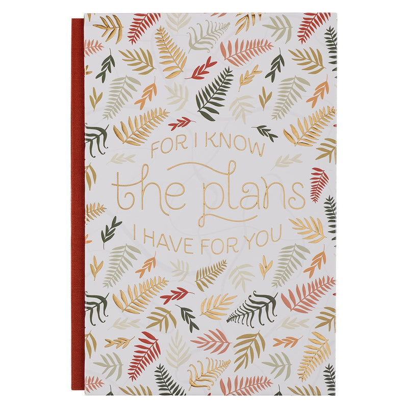 DIARIO CON HOJAS OTOÑALES "FOR I KNOW THE PLANS"
