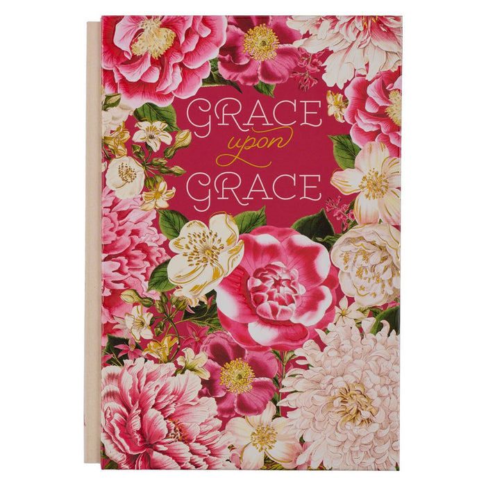 DIARIO ENCUADERNADO CON FLORES Y ROSAS "GRACE UPON GRACE"