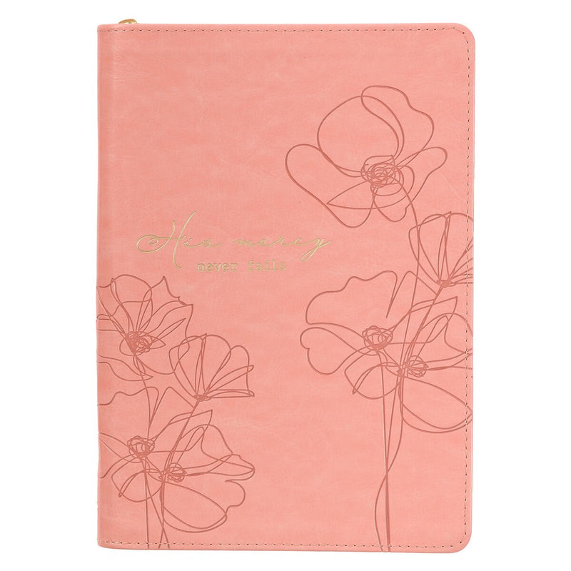 DIARIO DE PIEL SINTÉTICA , COLOR ROSA "MERCY BLOSSOM"