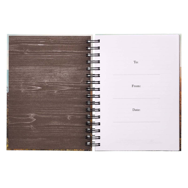 Be Strong and Courageous Large Wirebound Journal with Elastic Closure - Joshua 1:9