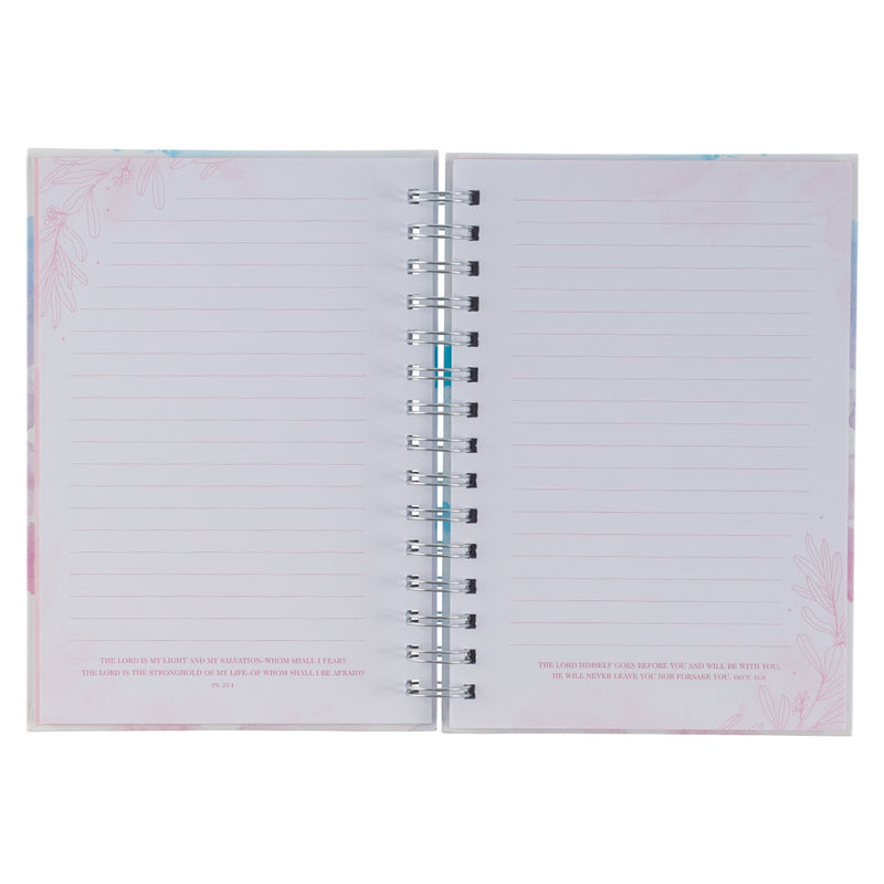 Cuaderno Be still & know Sal 46:10 - Rosa y azul acuarela